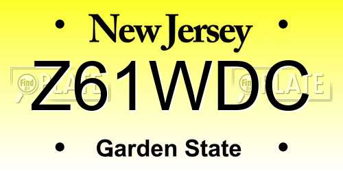 Z61WDC New Jersey License Plate