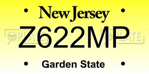 Z622MP New Jersey License Plate
