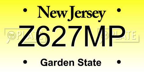 Z627MP New Jersey License Plate