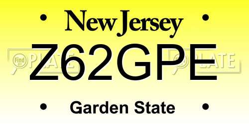 Z62GPE New Jersey License Plate