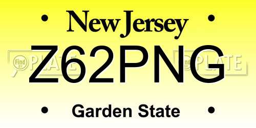 Z62PNG New Jersey License Plate