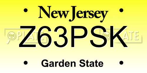 Z63PSK New Jersey License Plate