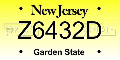 Z6432D New Jersey License Plate