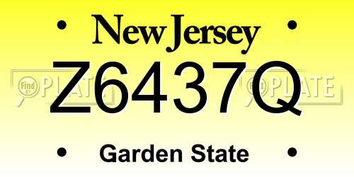 Z6437Q New Jersey License Plate