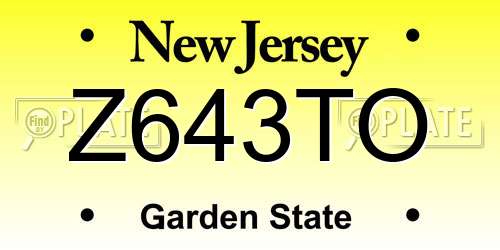 Z643TO New Jersey License Plate