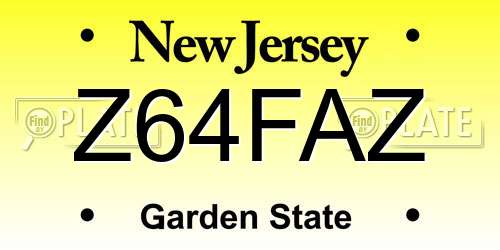 Z64FAZ New Jersey License Plate