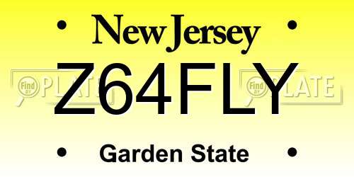 Z64FLY New Jersey License Plate