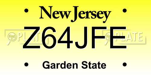 Z64JFE New Jersey License Plate
