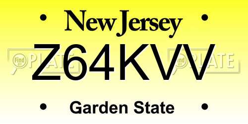 Z64KVV New Jersey License Plate