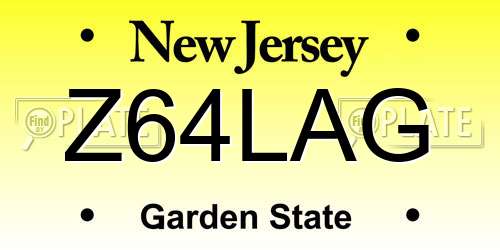 Z64LAG New Jersey License Plate