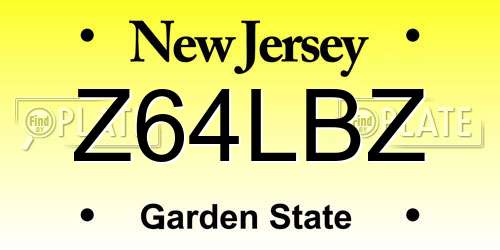 Z64LBZ New Jersey License Plate