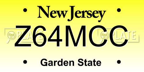 Z64MCC New Jersey License Plate