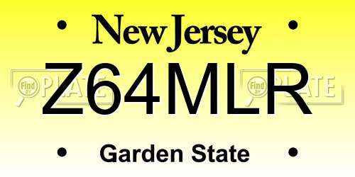 Z64MLR New Jersey License Plate