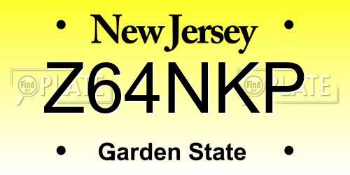 Z64NKP New Jersey License Plate