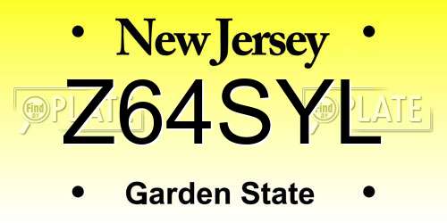Z64SYL New Jersey License Plate