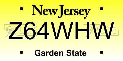 Z64WHW New Jersey License Plate