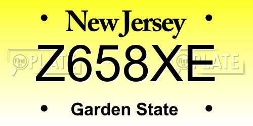 Z658XE New Jersey License Plate