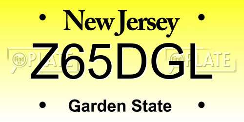 Z65DGL New Jersey License Plate