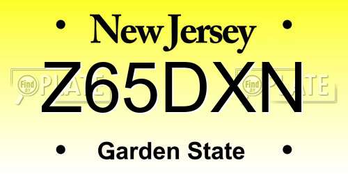 Z65DXN New Jersey License Plate