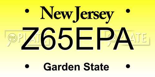 Z65EPA New Jersey License Plate