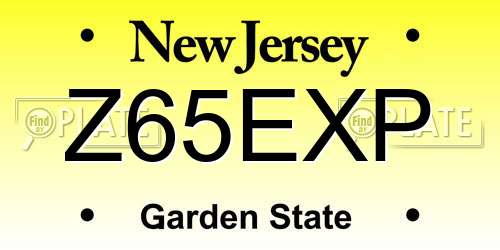 Z65EXP New Jersey License Plate