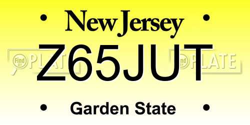 Z65JUT New Jersey License Plate