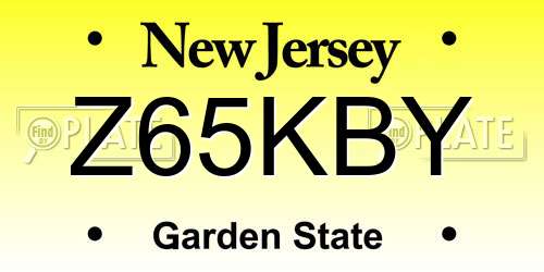 Z65KBY New Jersey License Plate