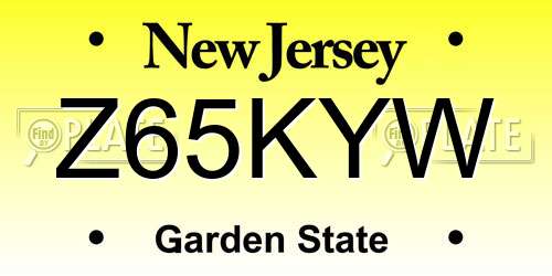 Z65KYW New Jersey License Plate