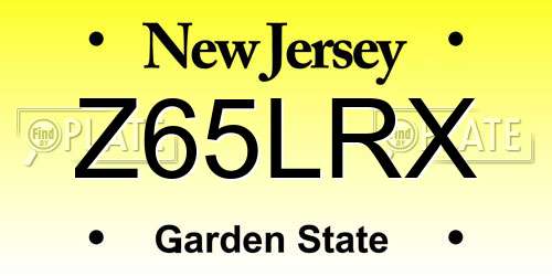 Z65LRX New Jersey License Plate