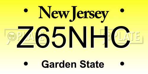 Z65NHC New Jersey License Plate
