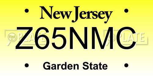 Z65NMC New Jersey License Plate