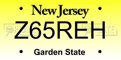 Z65REH New Jersey License Plate