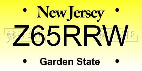 Z65RRW New Jersey License Plate