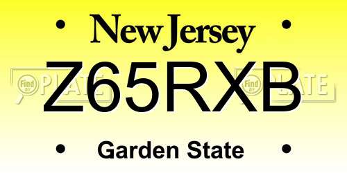Z65RXB New Jersey License Plate