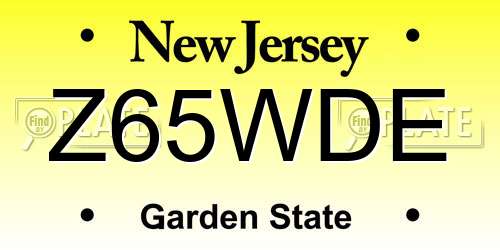 Z65WDE New Jersey License Plate