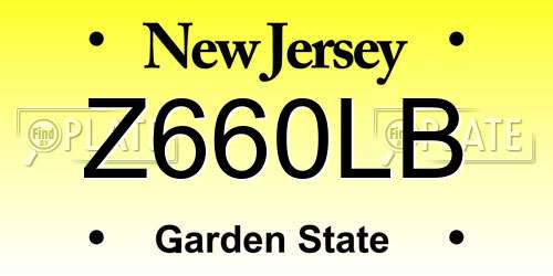 Z660LB New Jersey License Plate