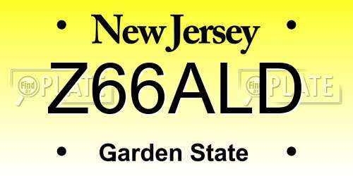 Z66ALD New Jersey License Plate