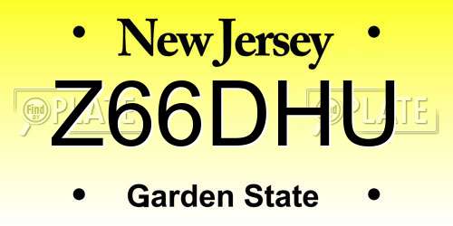Z66DHU New Jersey License Plate