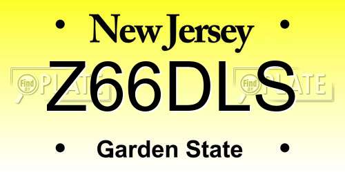 Z66DLS New Jersey License Plate