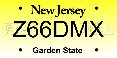 Z66DMX New Jersey License Plate