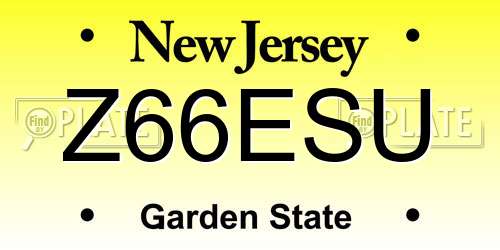 Z66ESU New Jersey License Plate