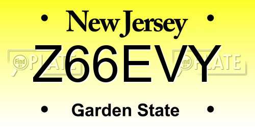 Z66EVY New Jersey License Plate