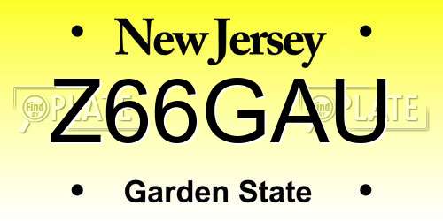 Z66GAU New Jersey License Plate