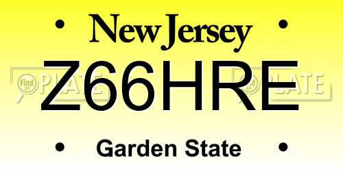 Z66HRE New Jersey License Plate