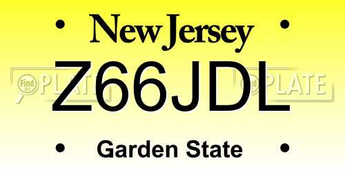 Z66JDL New Jersey License Plate
