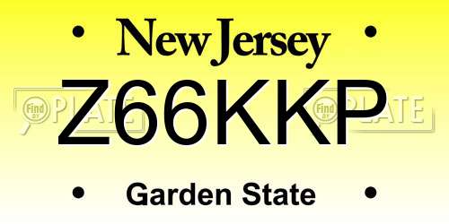 Z66KKP New Jersey License Plate