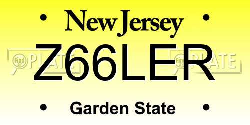 Z66LER New Jersey License Plate