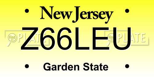 Z66LEU New Jersey License Plate