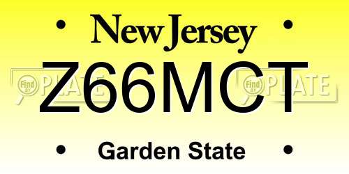 Z66MCT New Jersey License Plate