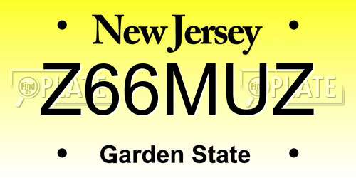 Z66MUZ New Jersey License Plate